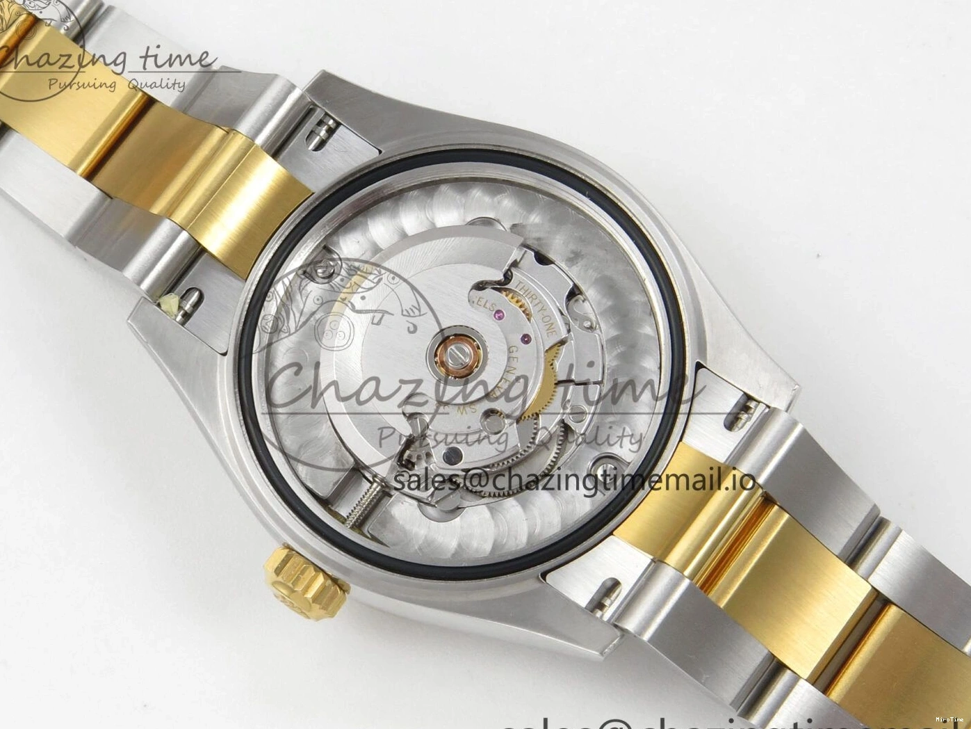 MiroTime 0511 DateJust 31 278383RBR THBF 1:1 Best Edition 904L Steel White Roman Dial Diamonds Bezel on SS YG Oyster Bracelet HZ Cal. Minimalist 44